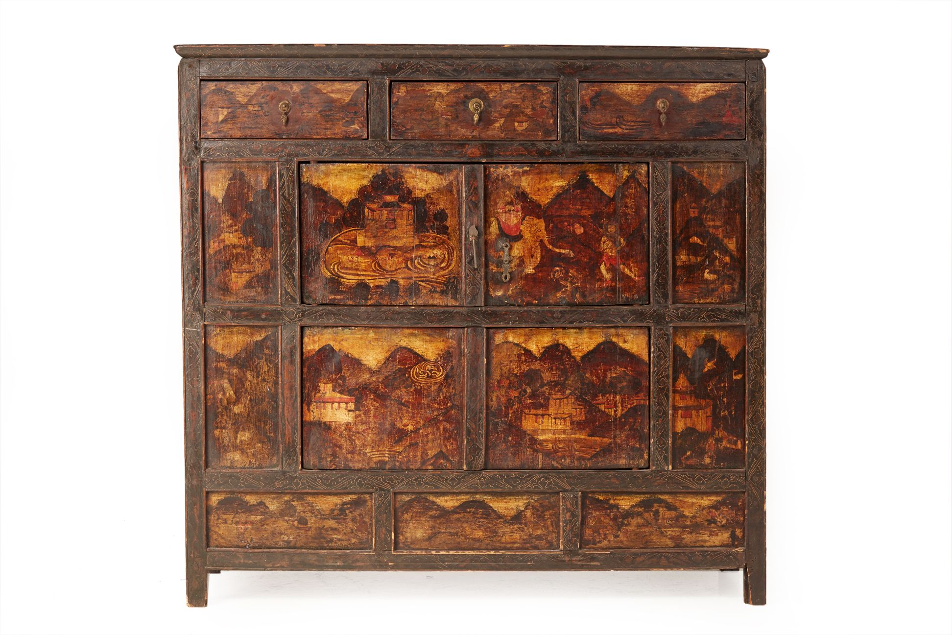 A NEPALESE PAINTED CABINET - Image 2 of 4