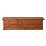 LOW TEAK CHEST OF DRAWERS