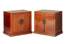 A PAIR OF WALNUT CABINETS