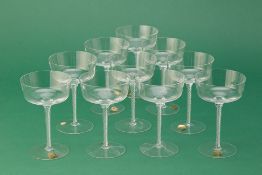 TEN BOHEMIA CRYSTAL CHAMPAGNE COUPES
