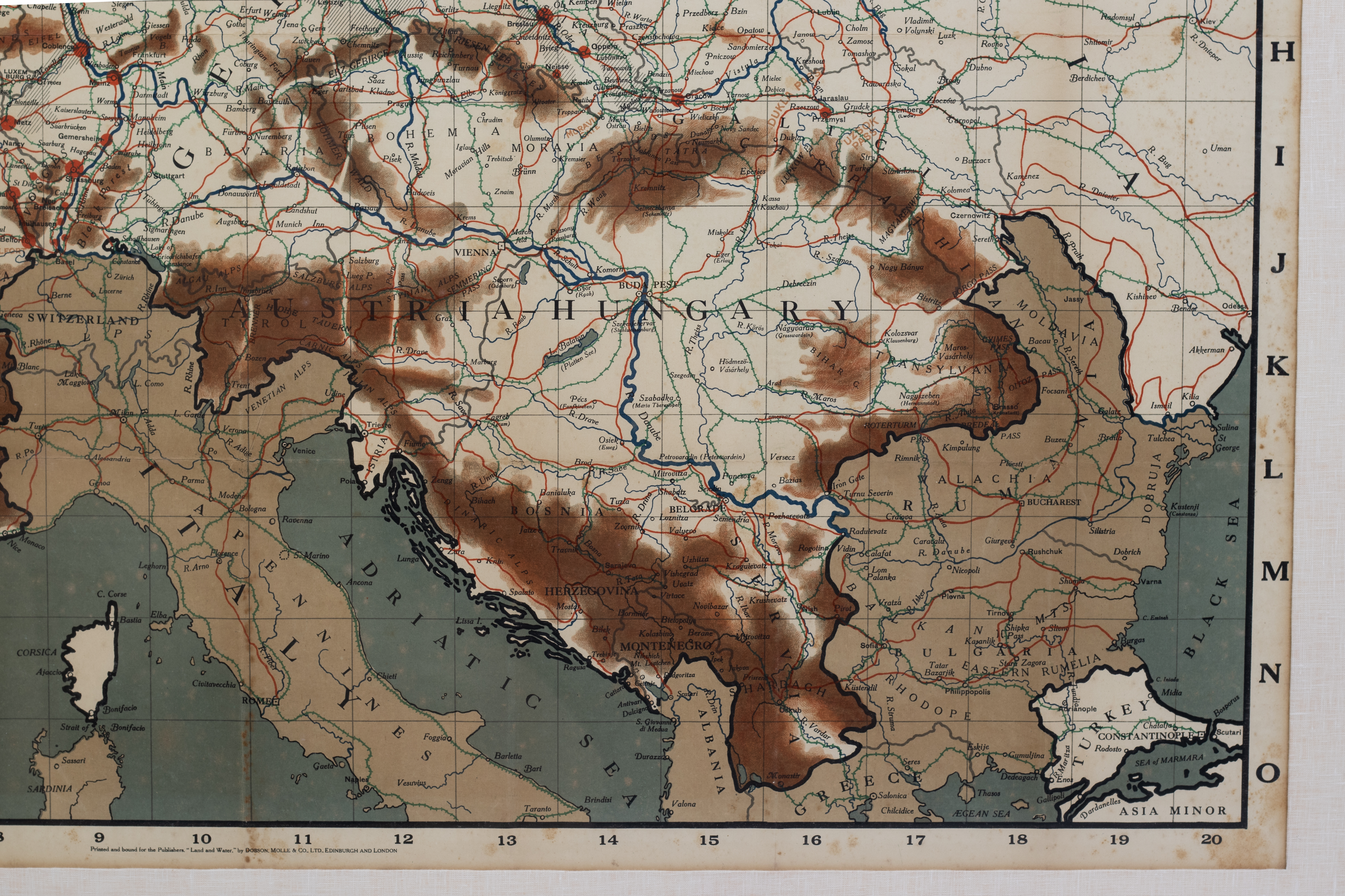 THE LAND & WATER MAP OF THE WAR (1915) - Image 4 of 10