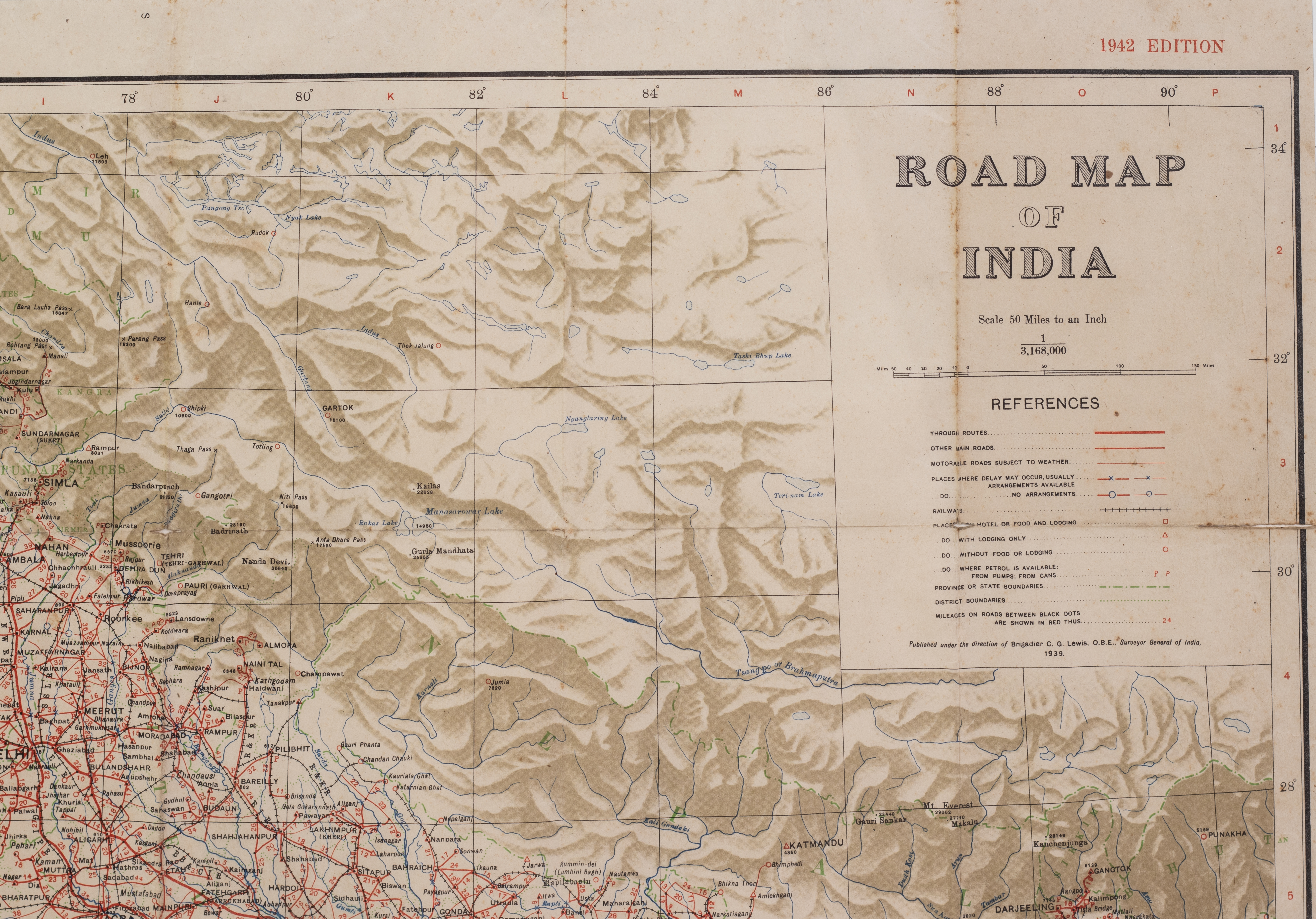 ROAD MAP OF INDIA, (1942) - Image 3 of 7