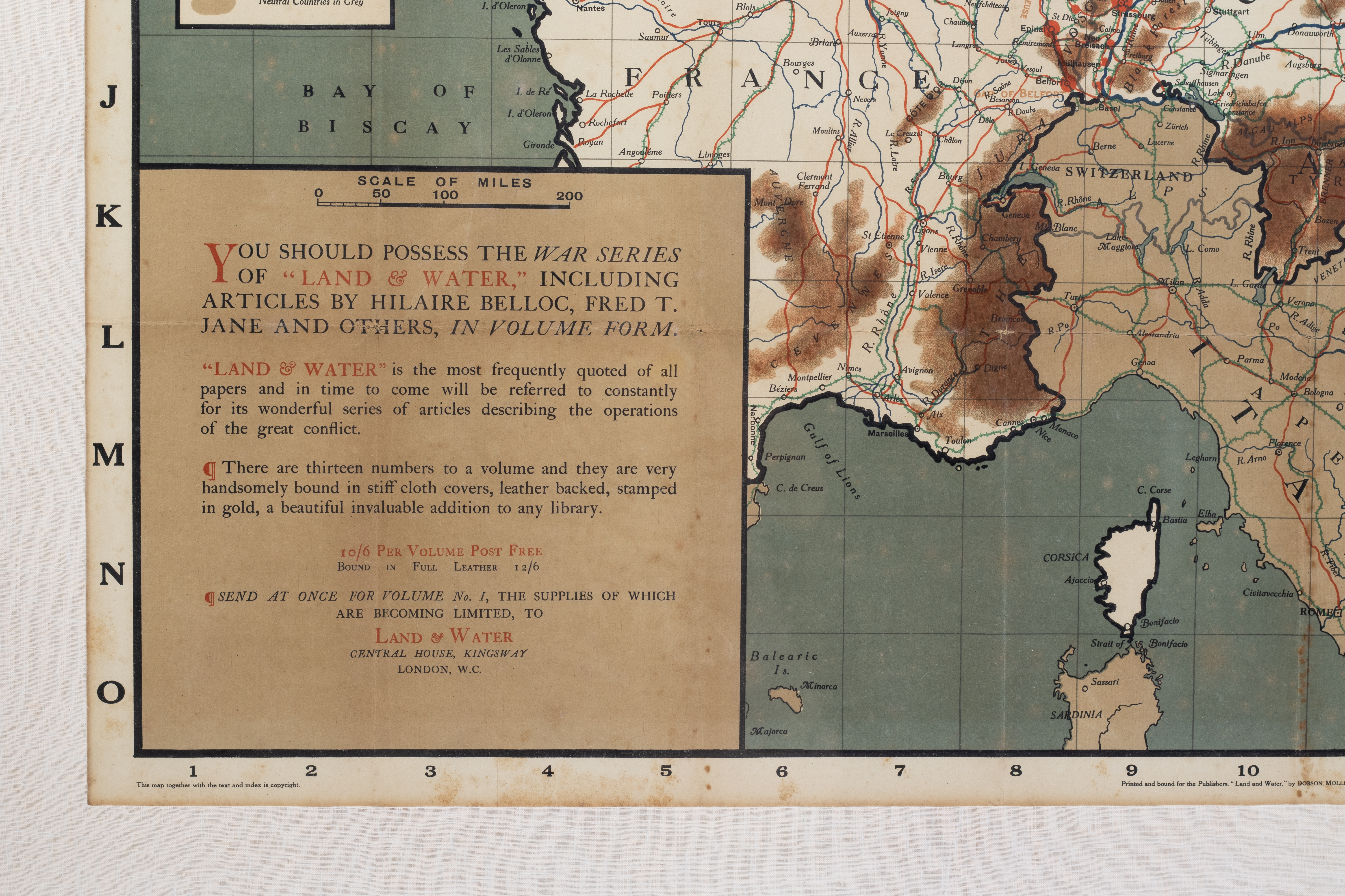 THE LAND & WATER MAP OF THE WAR (1915) - Image 3 of 10