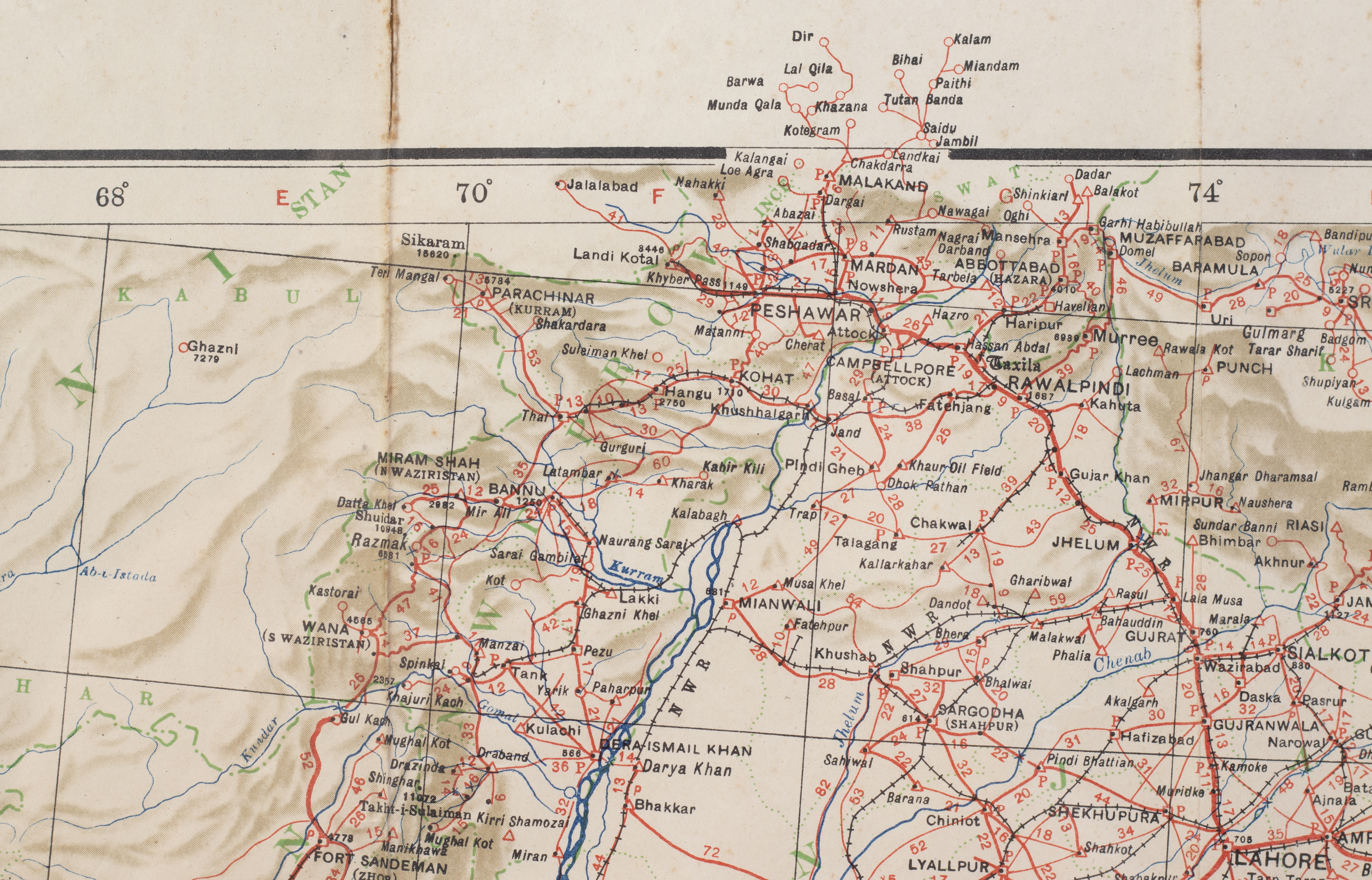 ROAD MAP OF INDIA, (1942) - Image 6 of 7