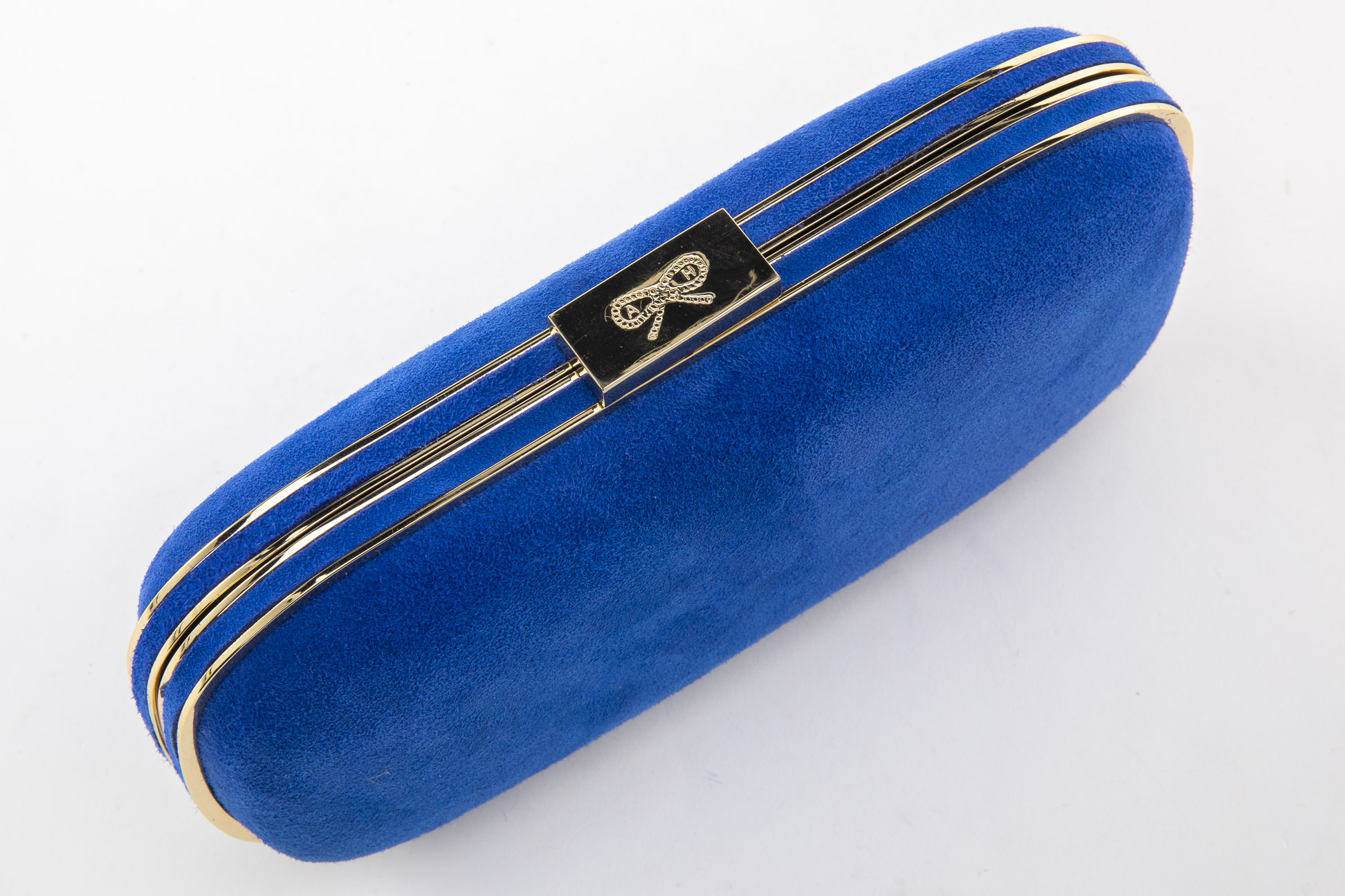 AN ANYA HINDMARCH 'MARANO' BLUE SUEDE CLUTCH - Image 3 of 3