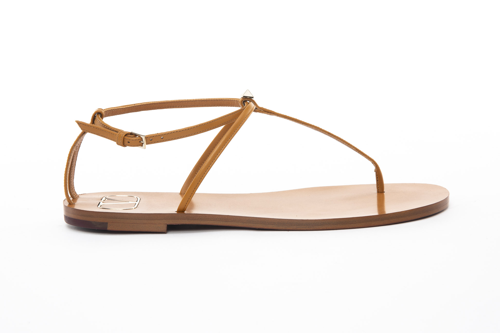 A PAIR OF VALENTINO TAN LEATHER SANDALS EU 38 - Image 2 of 4