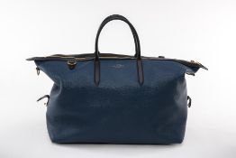 A SMYTHSON 'BURLINGTON' NAVY DUFFLE BAG