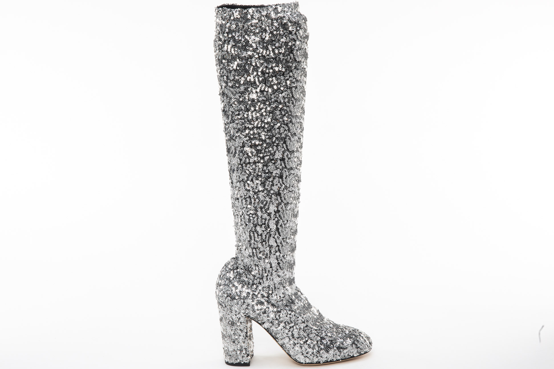 A PAIR OF DOLCE & GABBANA 'VALLY' SEQUIN BOOTS EU 37.5 - Image 2 of 4
