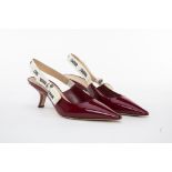 A PAIR OF CHRISTIAN DIOR 'J'ADIOR' PATENT SLINGBACKS EU 38.5