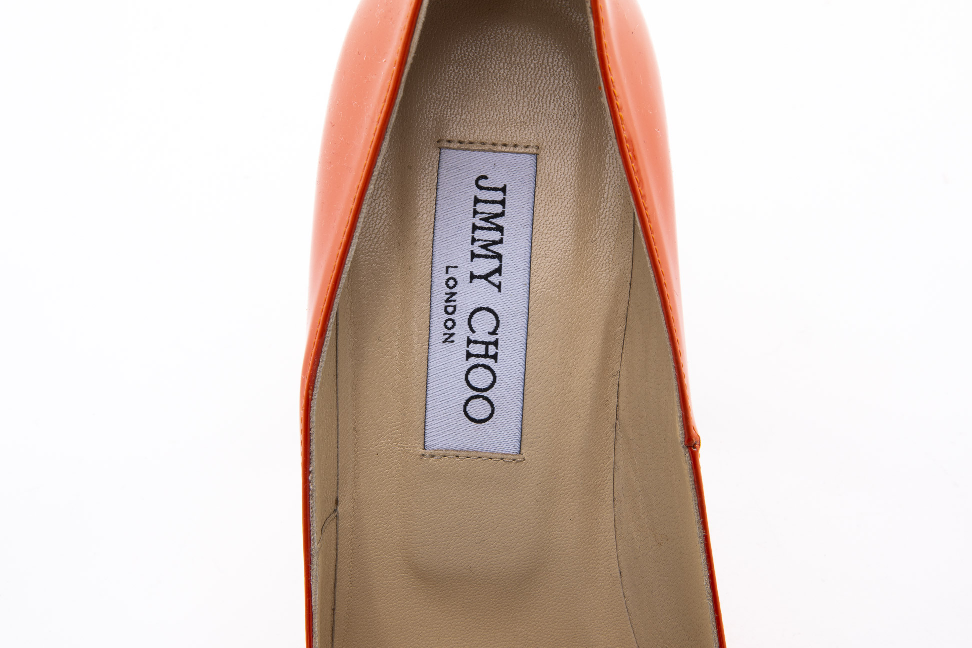 A PAIR OF JIMMY CHOO 'LOVE 100' CORAL HEELS EU 38 - Image 3 of 4