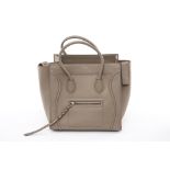 A CELINE 'PHANTOM LUGGAGE' TAUPE LEATHER TOTE