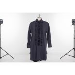 A MAX MARA 'SPEZIE' BLACK RUFFLED SHIRT DRESS