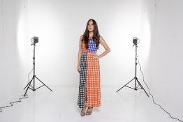 A DIANE VON FURSTENBERG GINGHAM DRESS