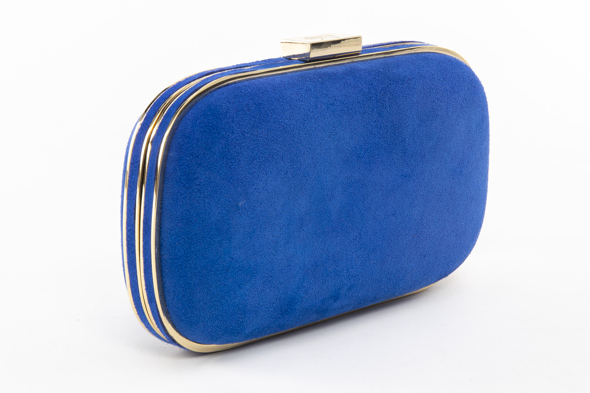 AN ANYA HINDMARCH 'MARANO' BLUE SUEDE CLUTCH - Image 2 of 3
