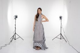 A SOLACE LONDON 'BIBELE' GINGHAM MAXI DRESS