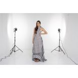 A SOLACE LONDON 'BIBELE' GINGHAM MAXI DRESS