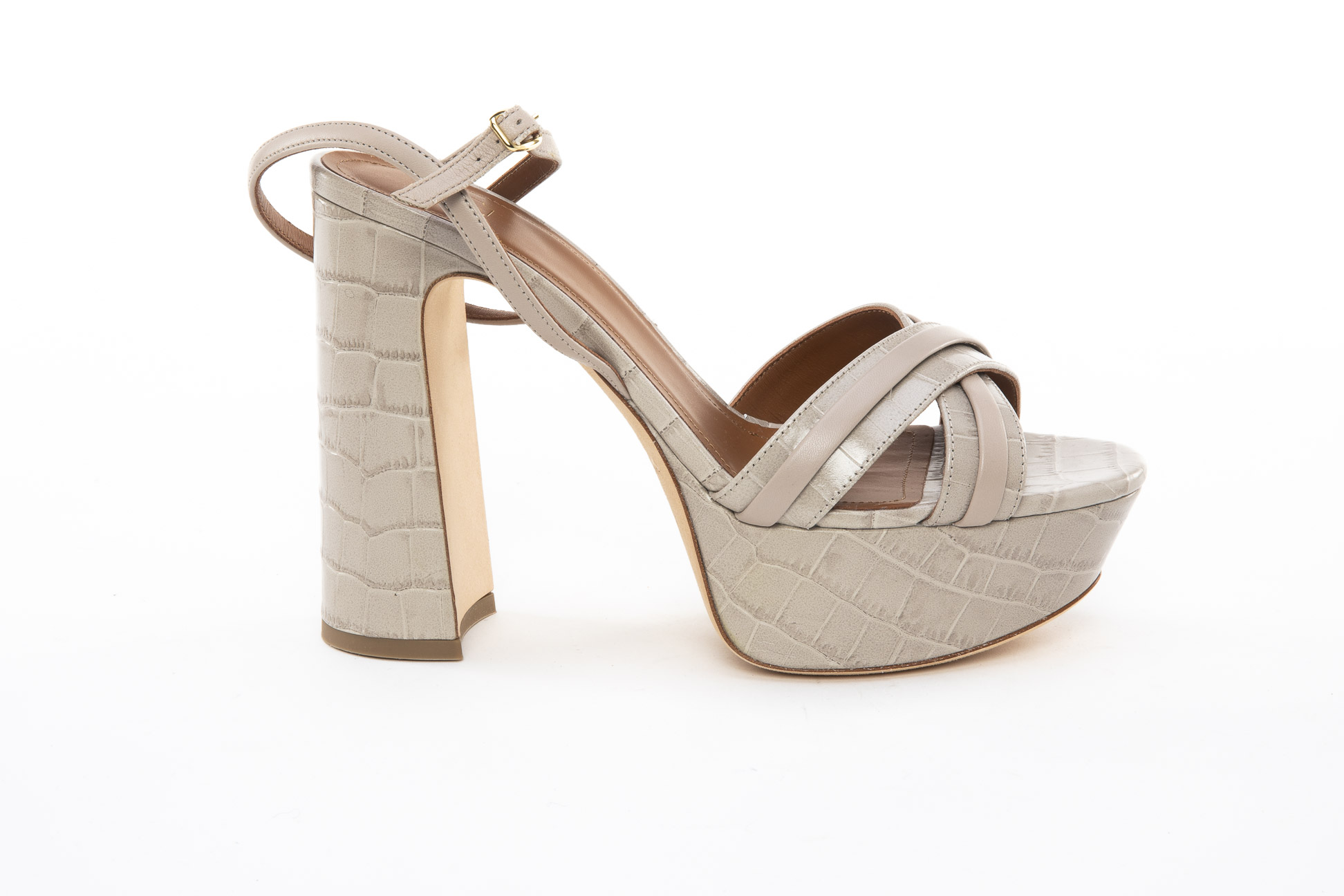 A PAIR OF MALONE SOULIERS 'MILA' GREY PLATFORM HEELS EU 38.5 - Image 2 of 4