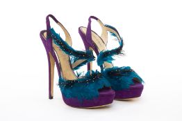 A PAIR OF JIMMY CHOO 'MARLENE' LIMITED EDITION HEELS EU 39