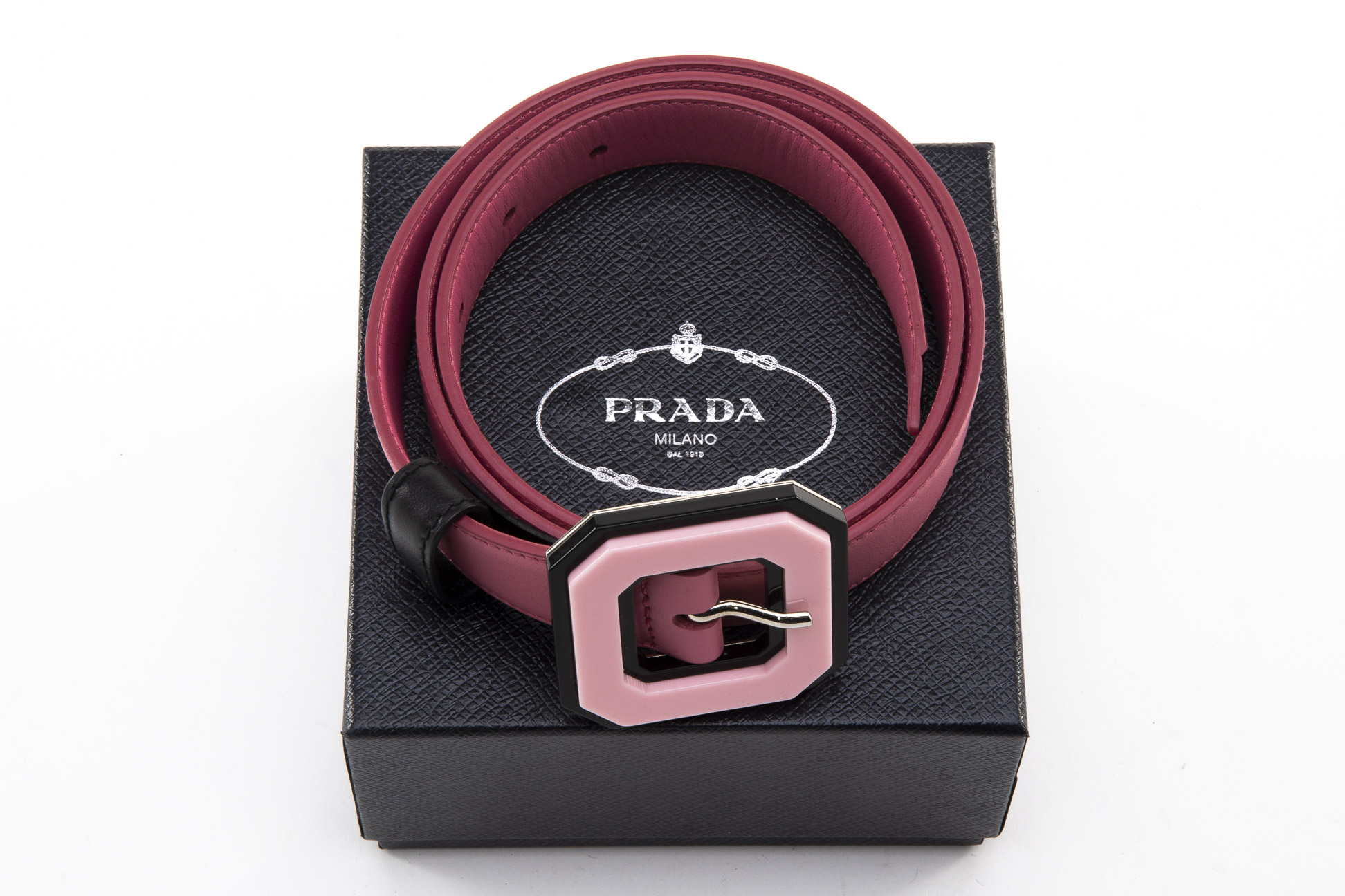 A PRADA DUSTY PINK BELT - Image 3 of 3