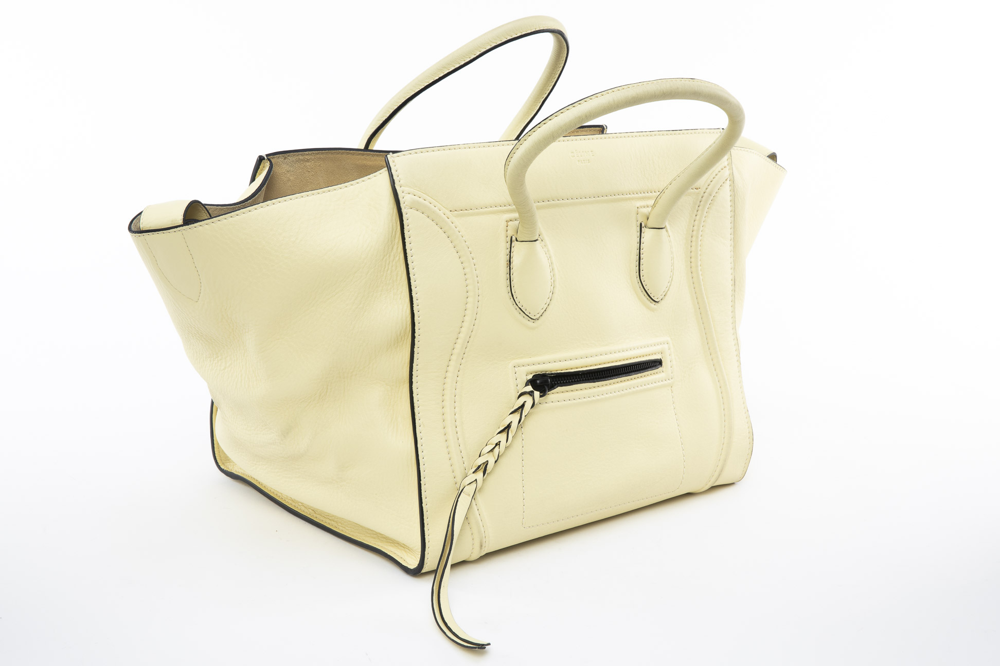 A CELINE 'PHANTOM LUGGAGE' PALE YELLOW TOTE - Image 2 of 6