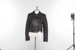 A J BRAND BLACK LEATHER JACKET