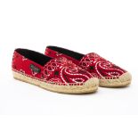 A PAIR OF YVES SAINT LAURENT BANDANA ESPADRILLES EU 38