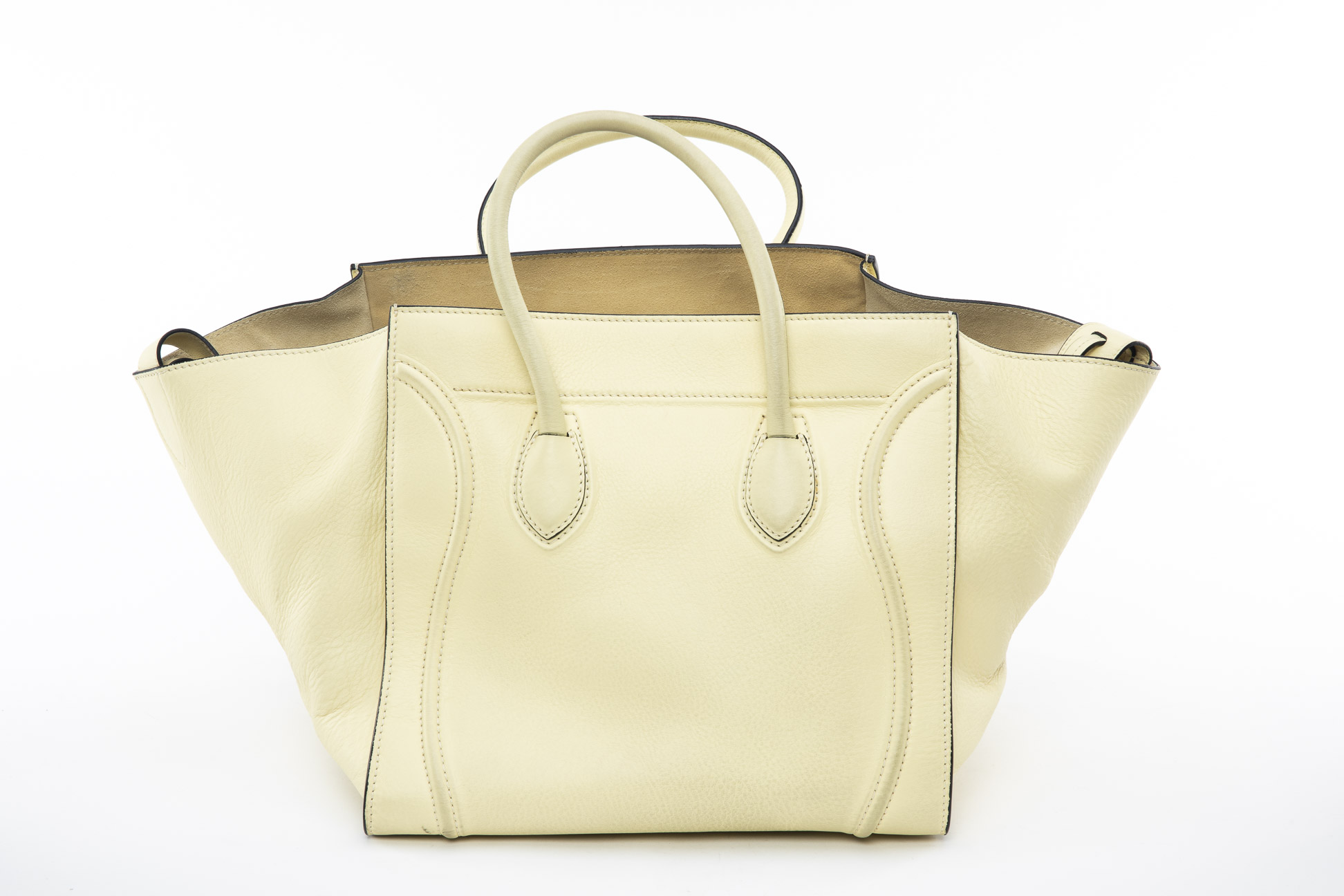 A CELINE 'PHANTOM LUGGAGE' PALE YELLOW TOTE - Image 3 of 6