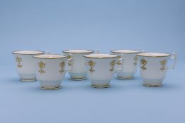 A SET OF SIX LONDON SHAPE COFFEE CUPS