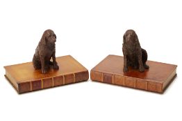 A PAIR OF DOG BOOKENDS