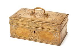 AN INDIAN BRASS BOX