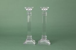 A PAIR OF MARQUIS BY WATERFORD CRYSTAL CANDLESTICKS