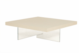 A WHITE SQUARE COFFEE TABLE