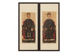 TWO CHINESE ANCESTOR PORTRAITS OF LADIES