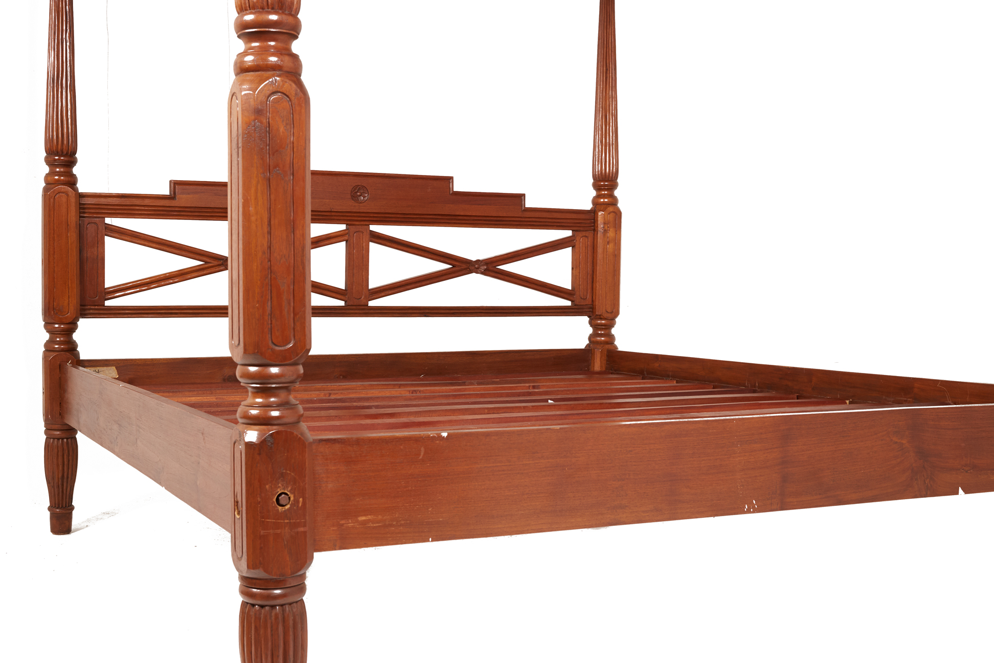 A TEAK FOUR POSTER BED - Image 3 of 3
