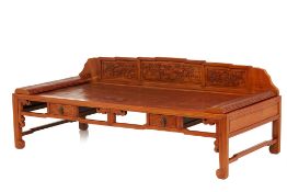 A CHINESE CARVED DAYBED
