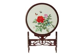 A SUZHOU EMBROIDERY ON STAND