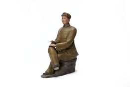 A MAO SMOKING PROPAGANDA PORCELAIN FIGURE