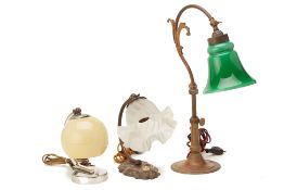 THREE ANTIQUE AND VINTAGE TABLE LAMPS