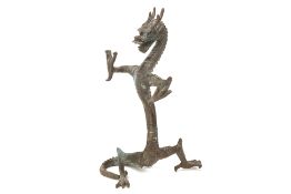 A ORIENTAL BRONZE MODEL OF A DRAGON