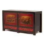 A CHINESE LACQUERED SIDEBOARD