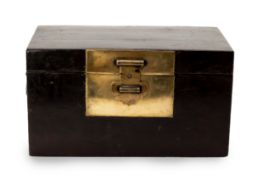 AN ORIENTAL LACQUERED TABLE BOX