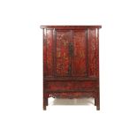 A CHINESE RED AND GILT LACQUER CABINET