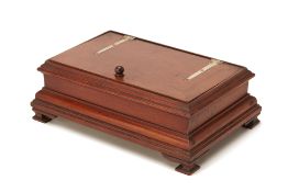 A MAHOGANY HINGED TABLE BOX