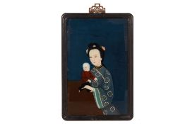 A CHINESE REVERSE GLASS PAINTING