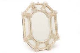 A VENETIAN OCTAGONAL GLASS TABLE MIRROR