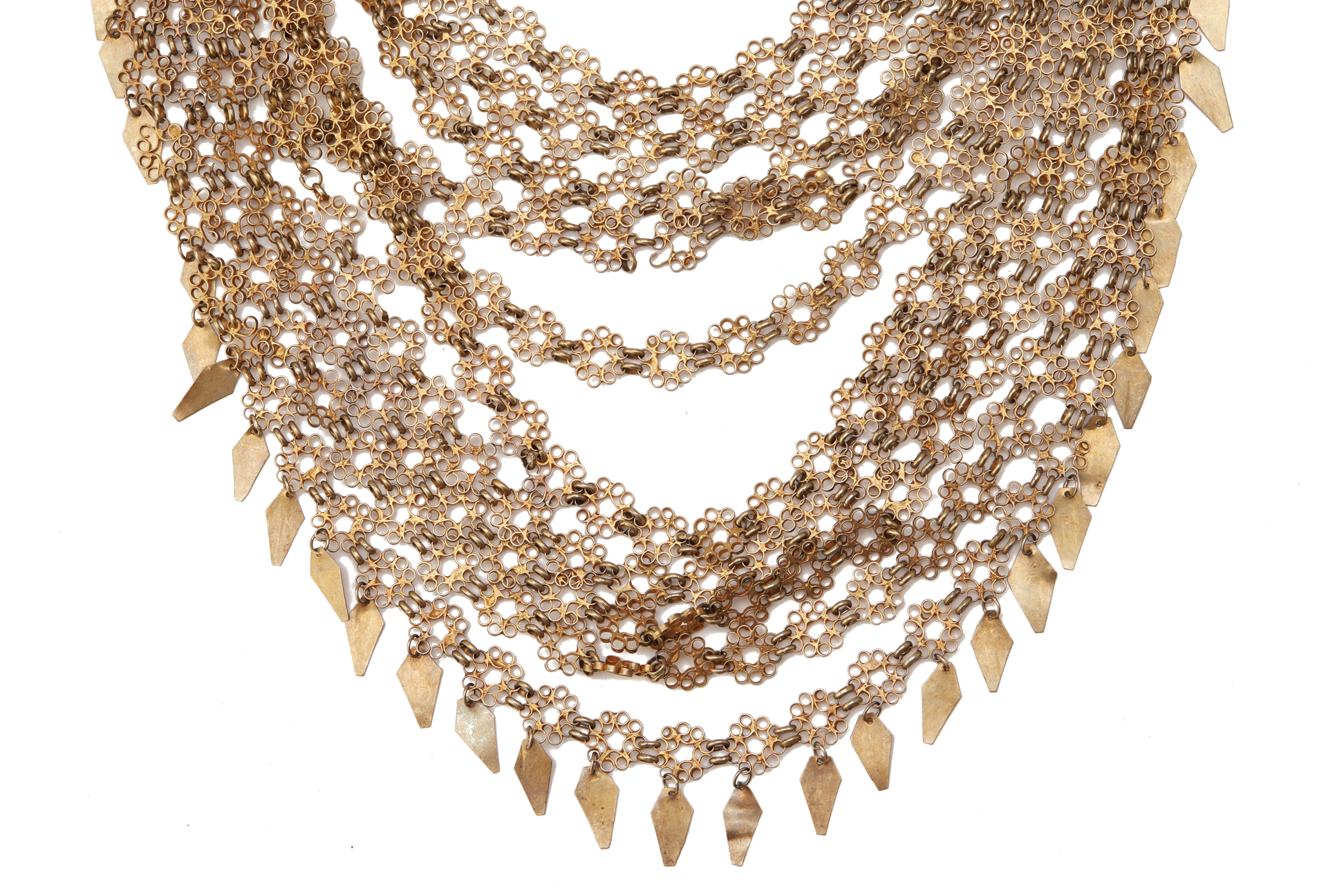 A GILT METAL MULTI-CHAIN NECKLACE - Image 3 of 4