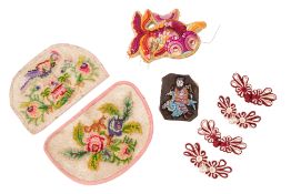 A MIXED LOT OF PERANAKAN EMBROIDERED/ BEADED ITEMS