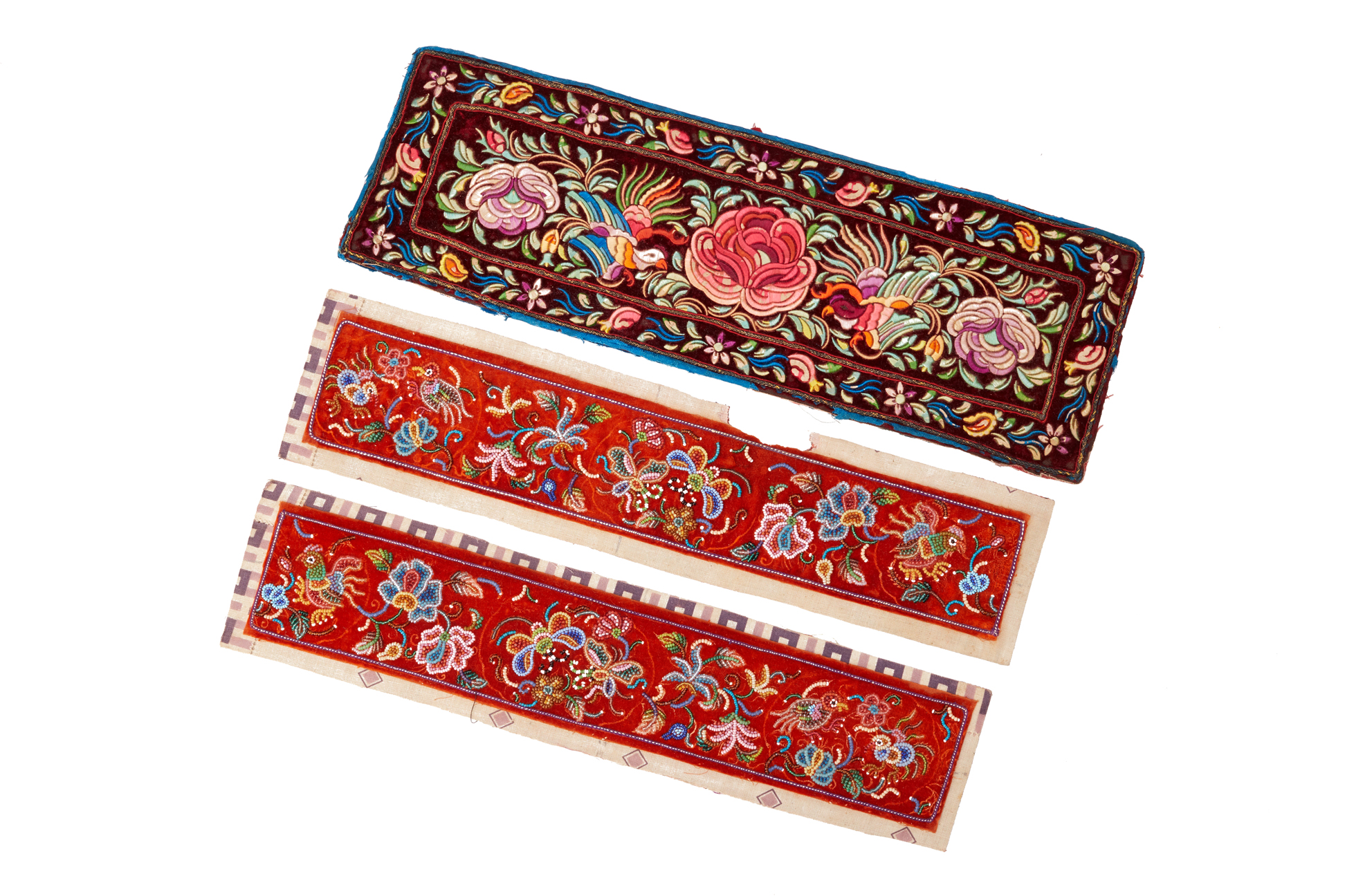 A GROUP OF PERANAKAN BEADED AND EMBROIDERED PANELS