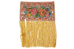 A PERANAKAN BEADED PANEL WITH TASSELS