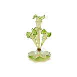 A LIME GREEN VASELINE GLASS EPERGNE